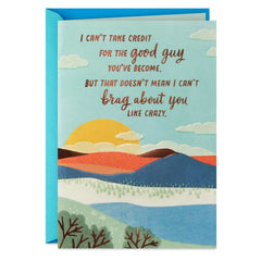 Sunset Landscape Like a Son Birthday Card for Him