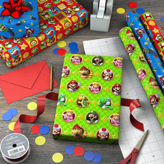 Nintendo Super Mario™ Bright Icons 3-Pack Assortment Wrapping Paper Roll Bundle, 60 sq. ft. total