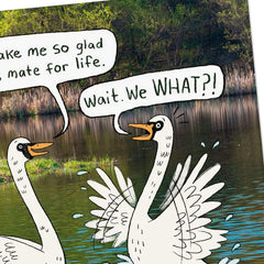 Mate for Life, Swans Funny Anniversary Card for Spouse