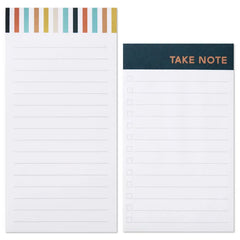 Tailored Plaid Memo Pads in Desk Caddy, Set of 2