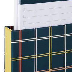 Tailored Plaid Memo Pads in Desk Caddy, Set of 2