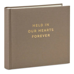 Held in Our Hearts Forever Taupe Linen Photo Album