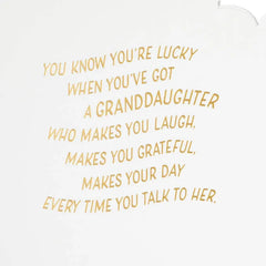 Lucky to Love You Birthday Card for Granddaughter