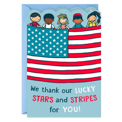 Thank Our Lucky Stars and Stripes Veterans Day Card