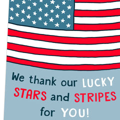 Thank Our Lucky Stars and Stripes Veterans Day Card