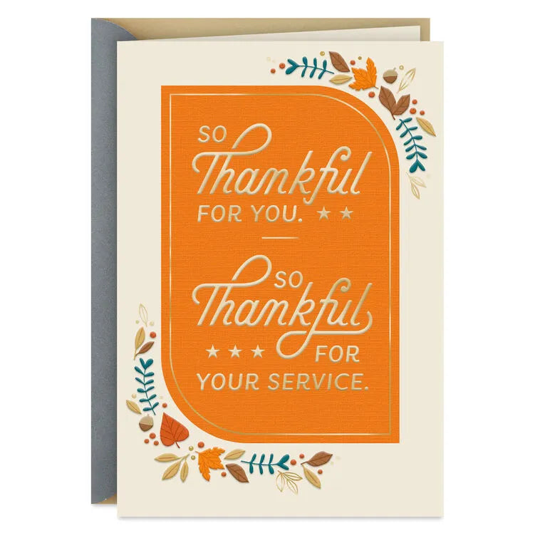 So Thankful for Your Service Thanksgiving Card for Military Service Member