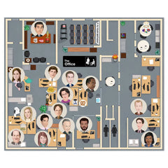 The Office Dunder Mifflin Floor Plan Throw Blanket, 50x60