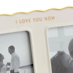 Then and Now Ceramic Picture Frame, Holds 2 Photos