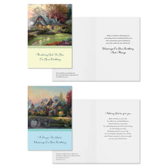 Thomas Kinkade God's Blessings Assorted Religious Birthday Cards, Box of 12