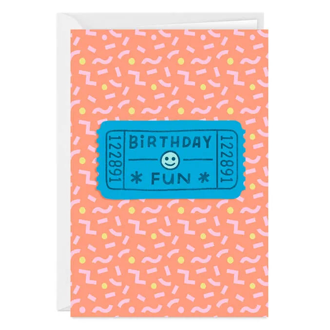 Fun Ticket Custom Birthday Card