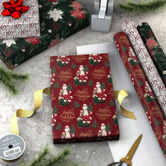 Tidings of Joy 3-Pack Assortment Wrapping Paper Roll Bundle, 120 sq. ft. total