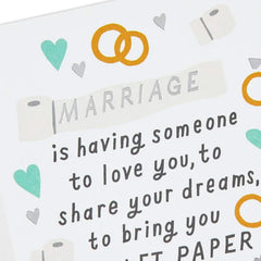 Love, Dreams and Toilet Paper Funny Wedding Card