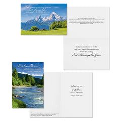 Tony Evans Mountain Views Assorted Religious Encouragement Cards, Box of 12