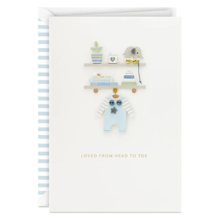 Loved from Head to Toe New Baby Boy Card