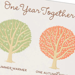 Summer, Autumn, Winter, Spring Trees First Anniversary Card