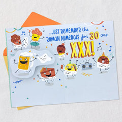 In Roman Numerals, It’s XXX 30th Pop-Up Birthday Card
