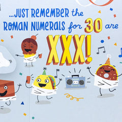 In Roman Numerals, It’s XXX 30th Pop-Up Birthday Card