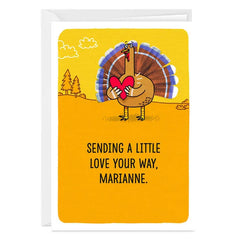 Turkey Sending Love Custom Thanksgiving Card