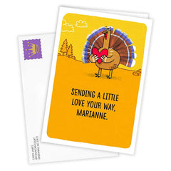 Turkey Sending Love Custom Thanksgiving Card
