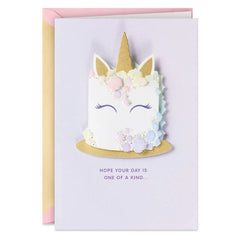 Unicorn Cake One of a Kind Birthday Card