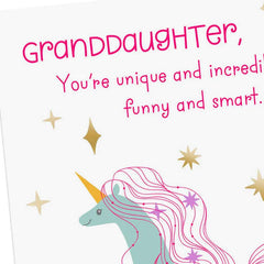 You're Unique and Incredible Birthday Card for Granddaughter