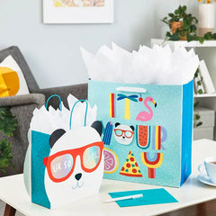9.8" UR So Cool Panda Face Medium Gift Bag