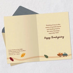 Season of Grateful Hearts Religious Thanksgiving Card