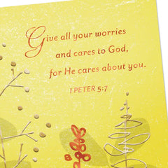 In God's Hands and In My Prayers Religious Encouragement Card