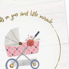 Sweet Little Miracle, Big Love New Baby Girl Card
