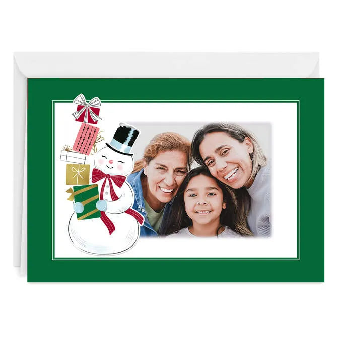 Vintage Snow Man Custom Holiday Card
