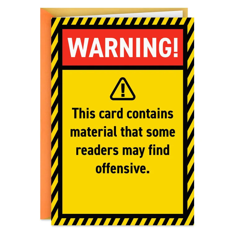 May Contain Offensive Material Funny Birthday Card