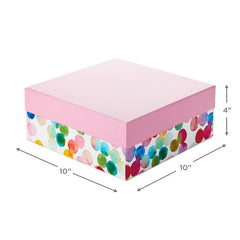 10" Square Watercolor Dots Gift Box
