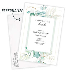 Watercolor Eucalyptus Bridal Shower Invitation