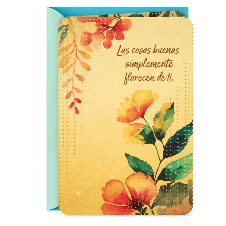 Nice Things Bloom From You Spanish-Language Thank You Card