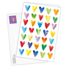 Watercolor Hearts Custom Love Card