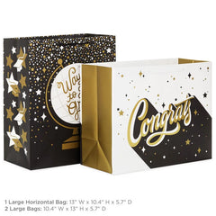 Way to Go 3-Pack Assorted Large Graduation Gift Bags