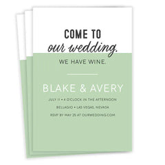 We Have Wine Flat Wedding Invitation