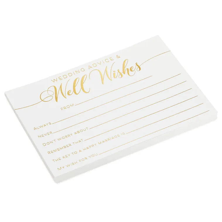 Wedding Advice and Well Wishes Note Cards, Pack of 24