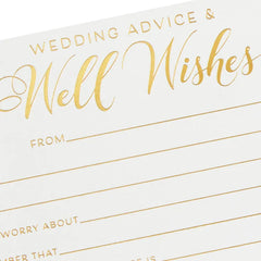 Wedding Advice and Well Wishes Note Cards, Pack of 24