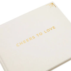 Cheers to Love Gold on Cream Linen Guest Book