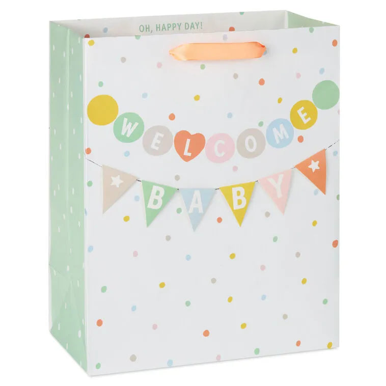 13" Welcome Baby Banner Large Gift Bag