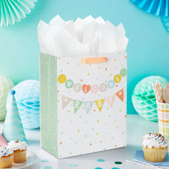 13" Welcome Baby Banner Large Gift Bag