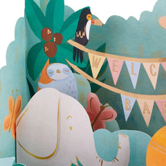 Welcome Baby Jungle Animals 3D Pop-Up New Baby Card