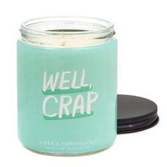 Well, Crap Linen and Honeysuckle Scented Jar Candle, 7 oz.