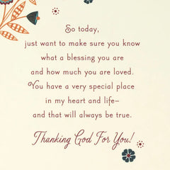 What a Blessing You Are Religious Thanksgiving Card