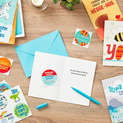 Whimsical Assorted Kids' Encouragement Cards With Stickers, Pack of 12