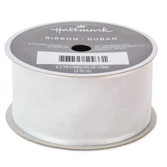 White 1.5" Satin-Edge Sheer Ribbon, 12.9'