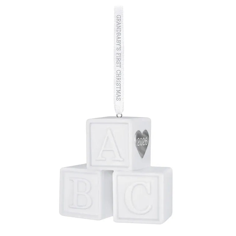 Grandbaby's First Christmas Blocks 2026 Porcelain Ornament