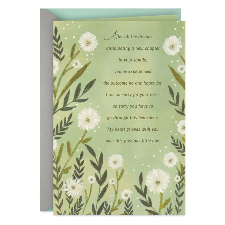 My Heart Grieves With You Religious Sympathy Card for Loss of Baby