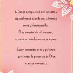 His Tender Loving Care Spanish-Language Religious Thinking of You Card With Prayer Card